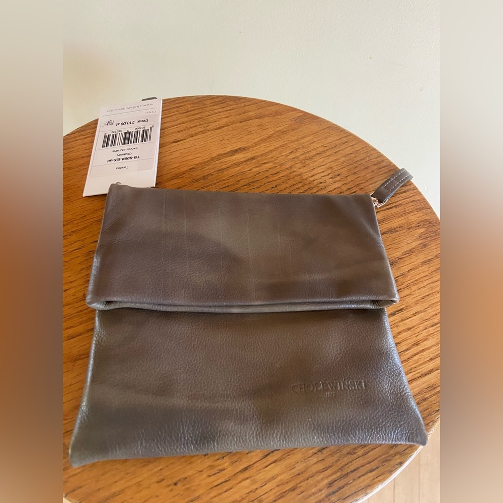 Cholewiński Olive Green/Brown Leather Crossbody Bag Elegante